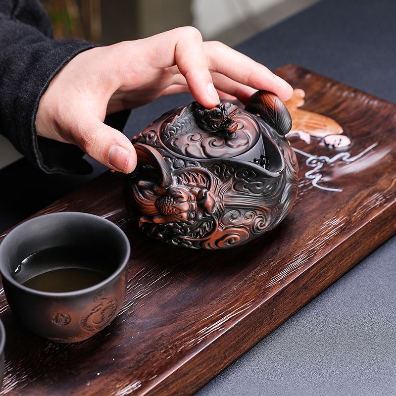 Chinesischer lila Keramik-Teek – Korean Tea Set Bewertung und Preis