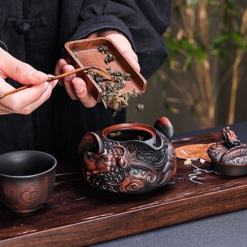 Chinesischer lila Keramik-Teek – Korean Tea Set Bewertung und Preis